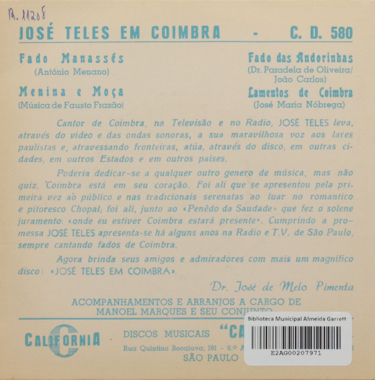 José Teles em Coimbra