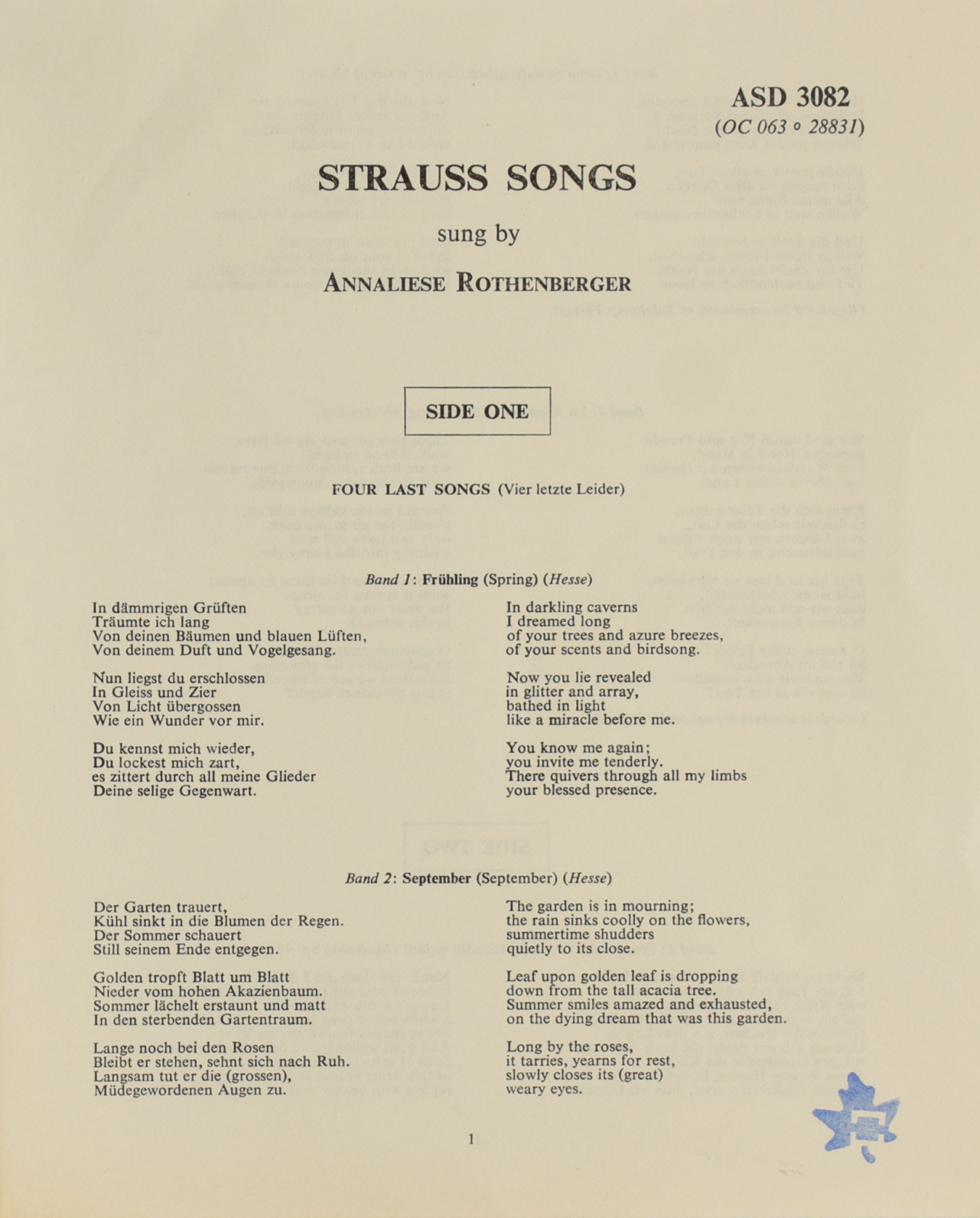 Strauss, Richard: Four Last Songs