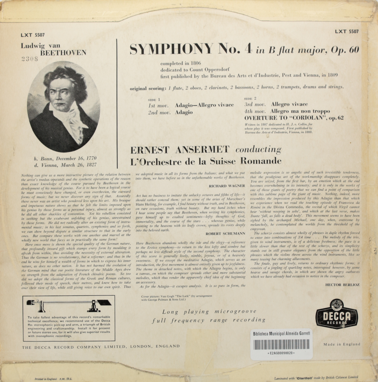 Beethoven: Symphonie Nº 4; Corolian Overture