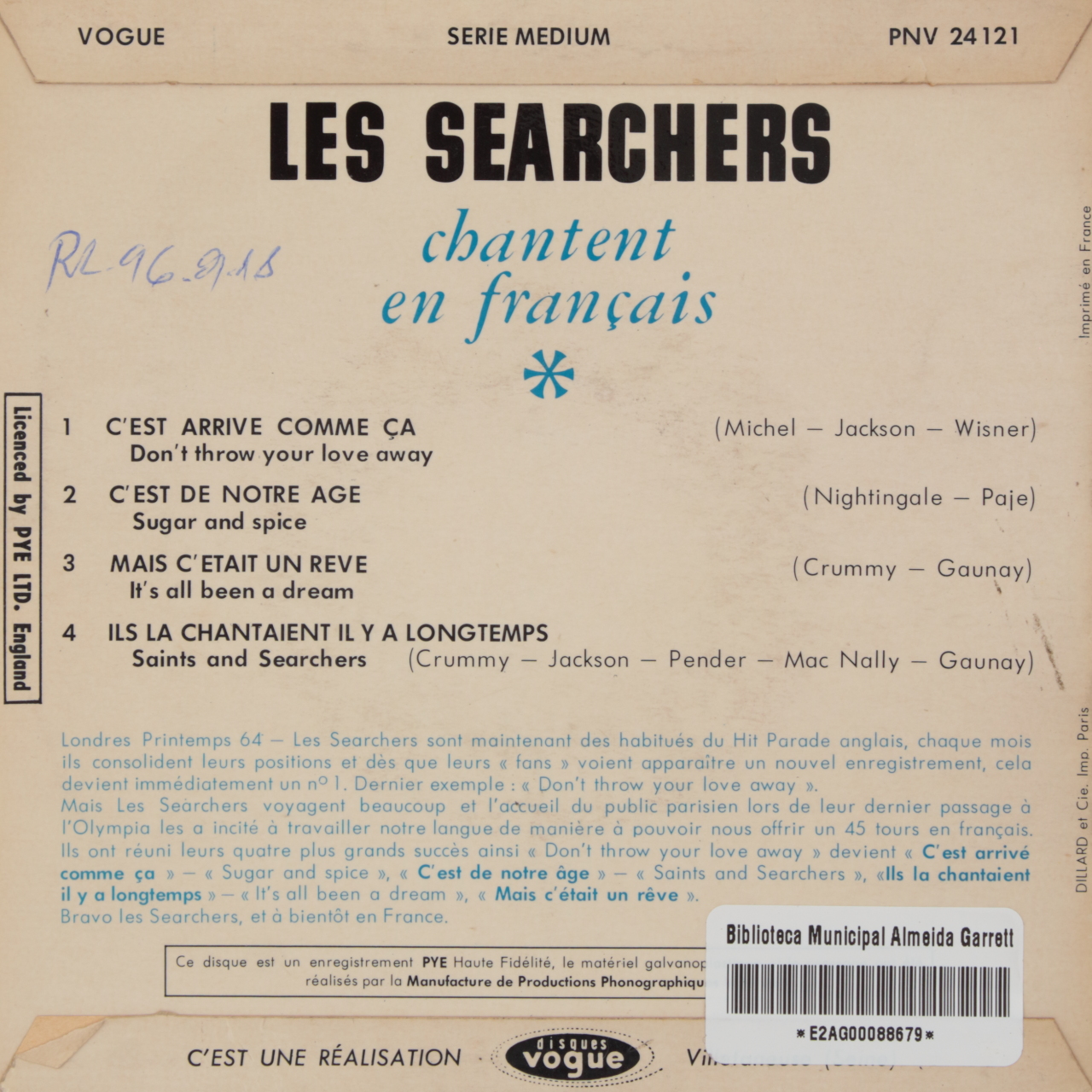 Les Searchers chantent en français