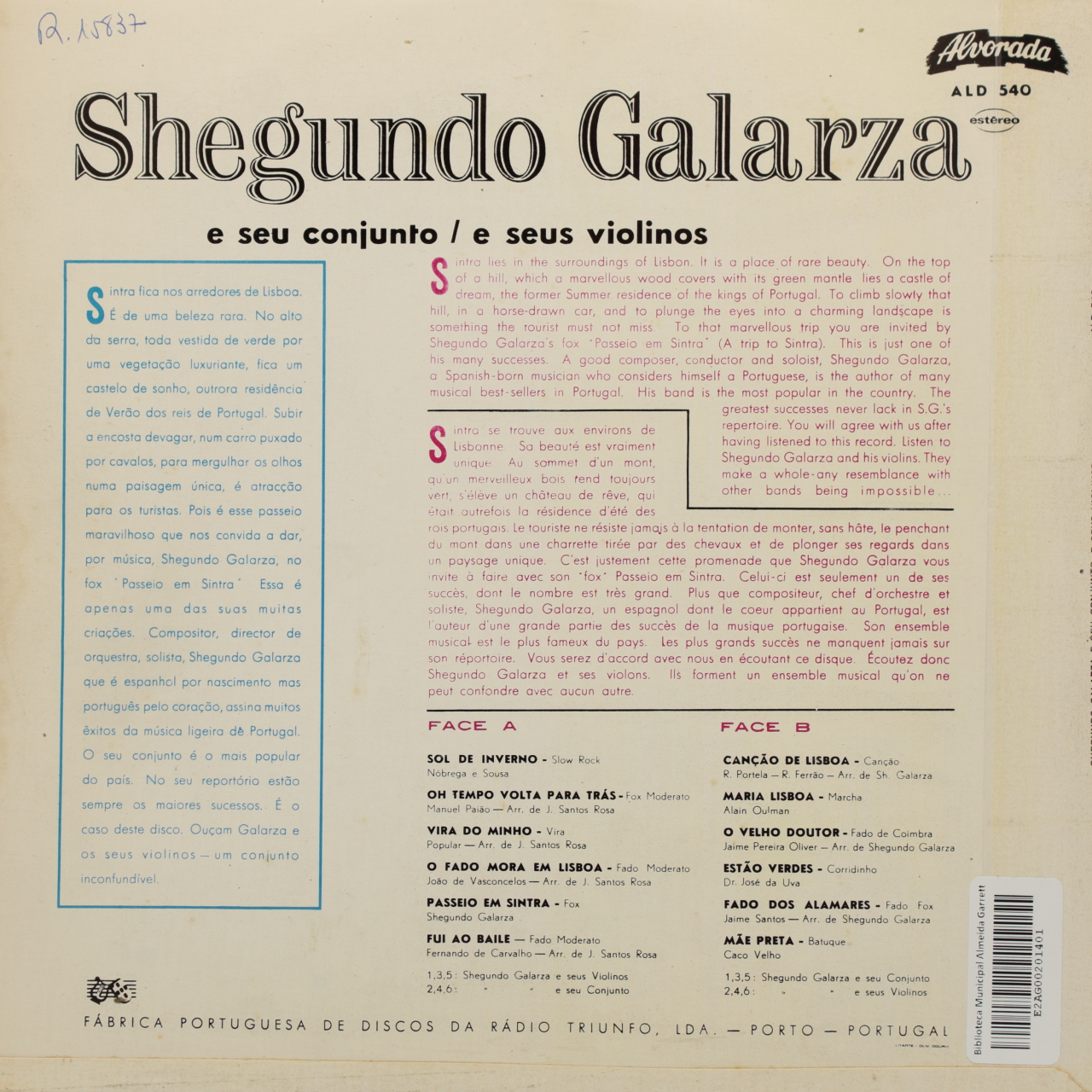 Shegundo Galarza e seu conjunto / e seus violinos