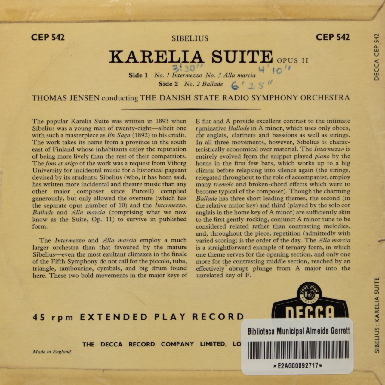 Sibelius: Karelia Suite
