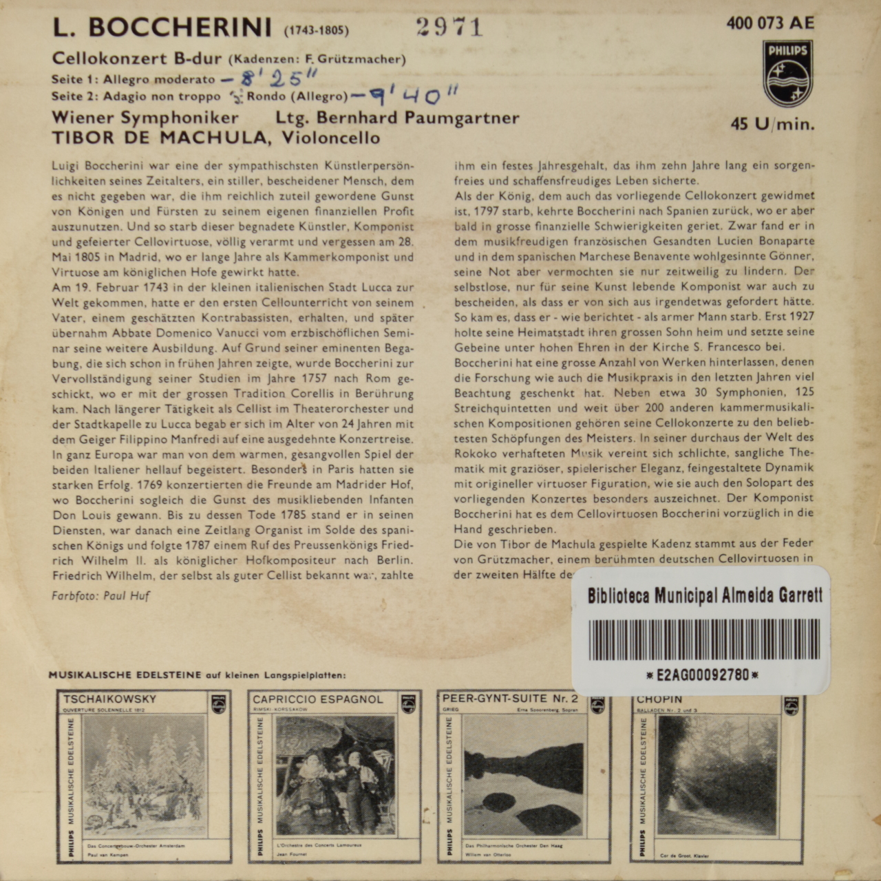 Boccherini: Cellokonzert B-Dur