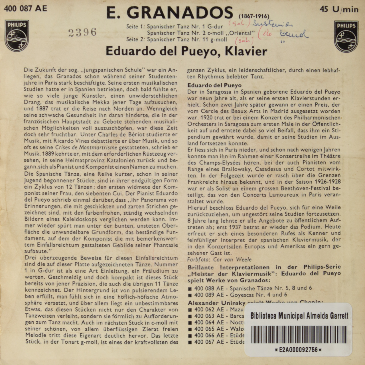 Granados: Spanischer tänze Nr. 1, 2 (Oriental), 11