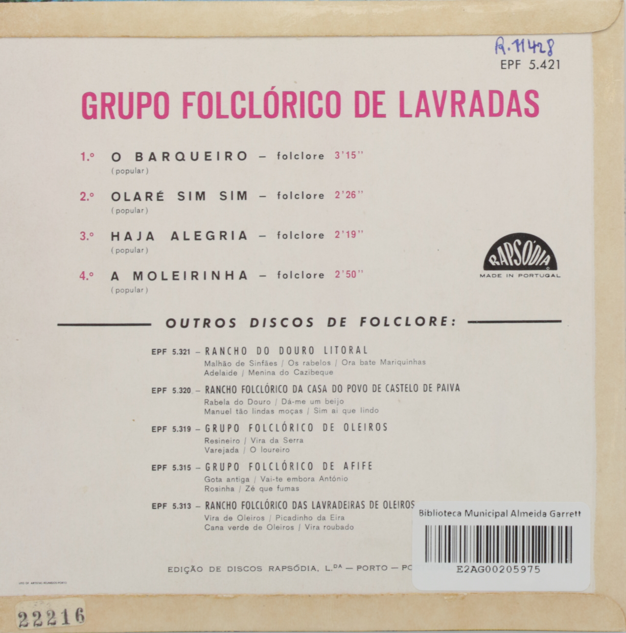 Grupo folclorico de Lavradas