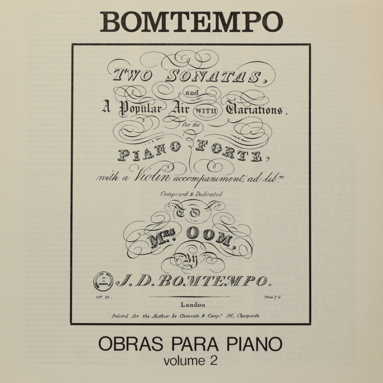 Bomtempo: Obras para Piano - Volume 2