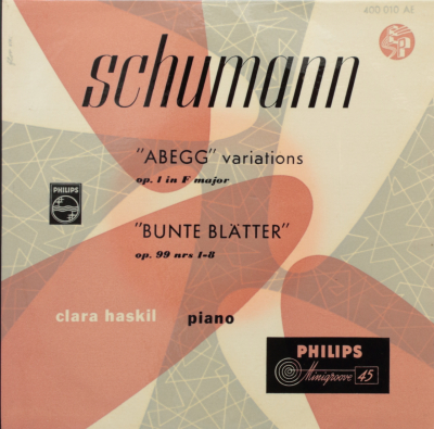 Schumann: Abegg Variations op. 1 in F major; Bunte Blätter op. 99