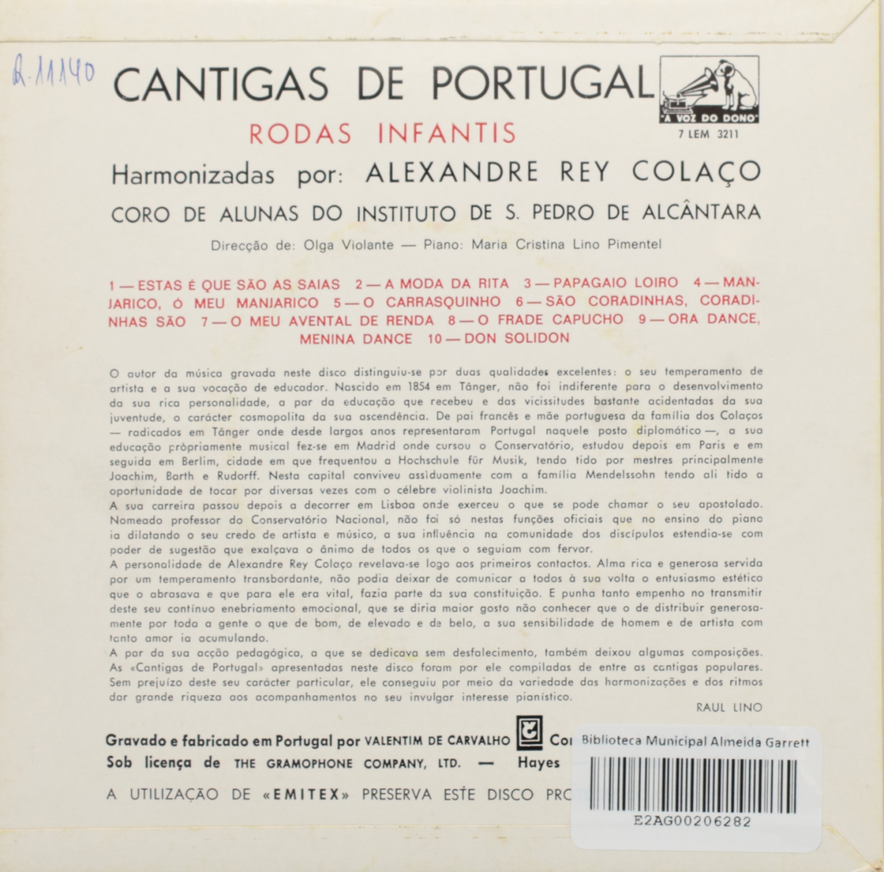 Rey Colaço: Cantigas de Portugal