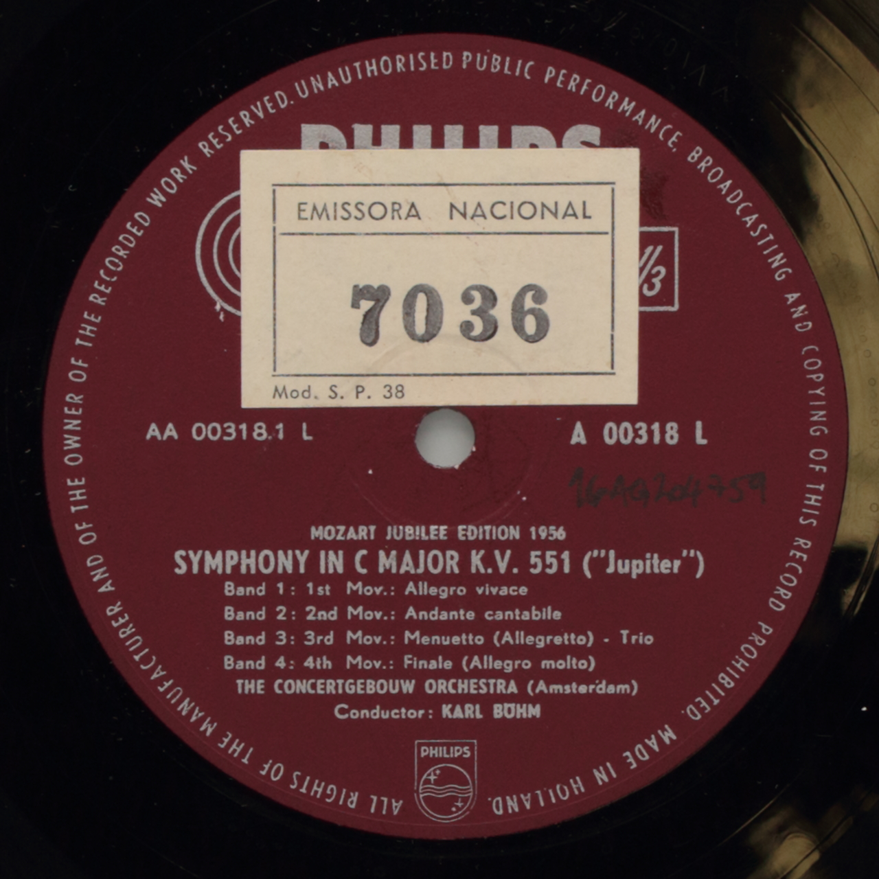 Mozart: Symphonie C-dur K.V. 551 (Jupiter-Symphonie); Symphonie G-dur K.V. 318; Symphonie Es-dur K.V