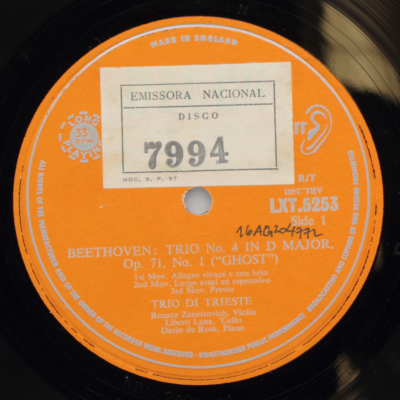 Beethoven: Trio Nº 4 in D major (Ghost) Op. 70. Nº 1 / Mozart: Trio Nº 4 in E major (K.542) 
