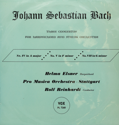 Bach: Three Concertos for Hapsichord and String Orchestra