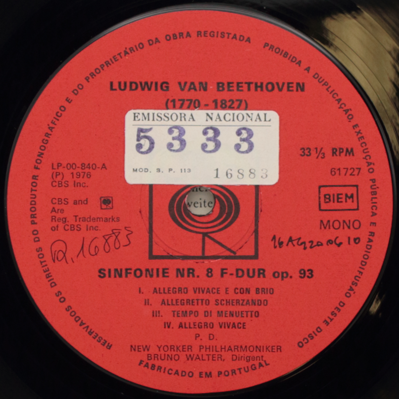 Beethoven: Sinfonie Nº 8 F-dur op. 93; Ouverüre zu 