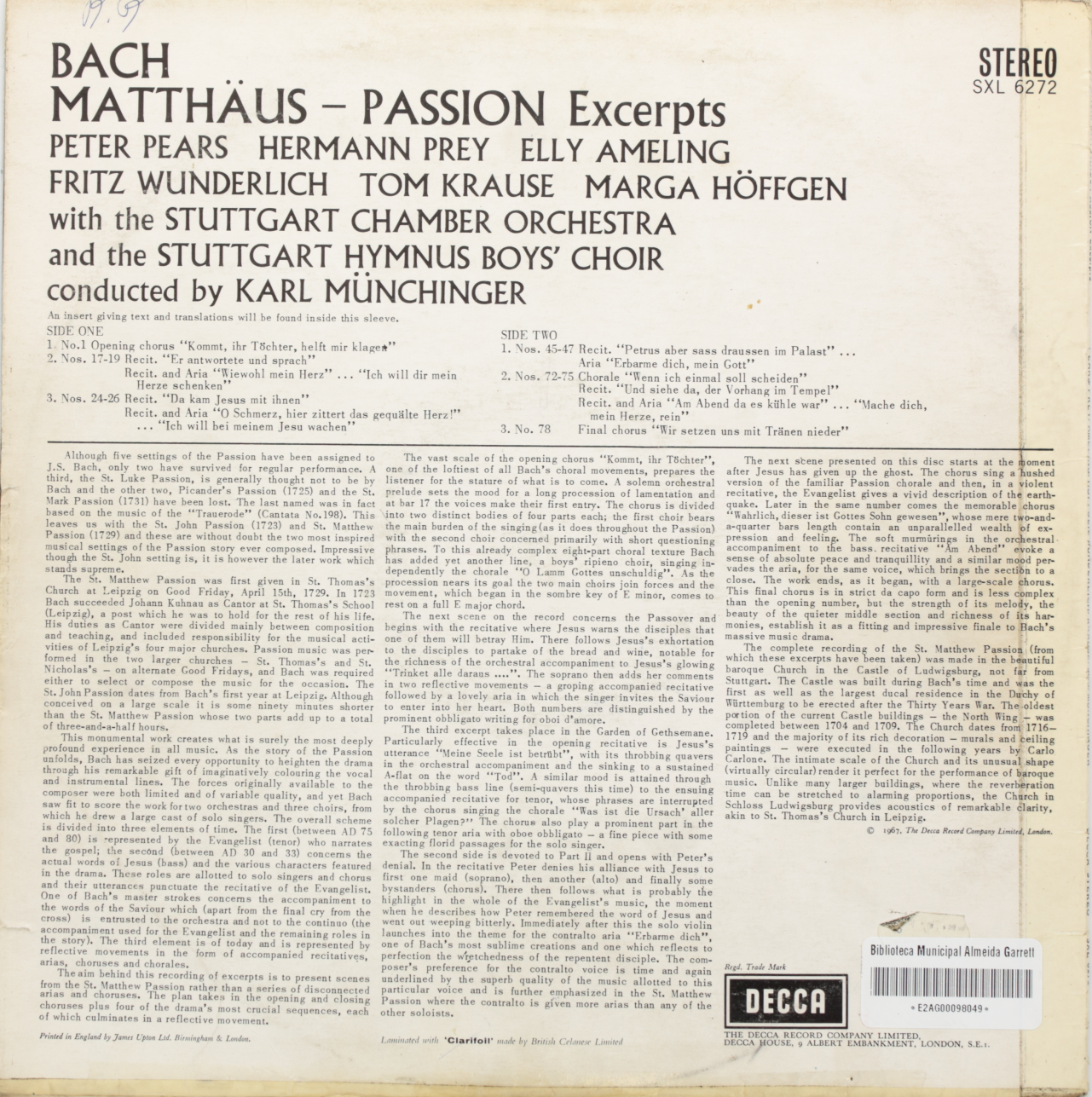 Bach: St. Matthew Passion - Excerpts