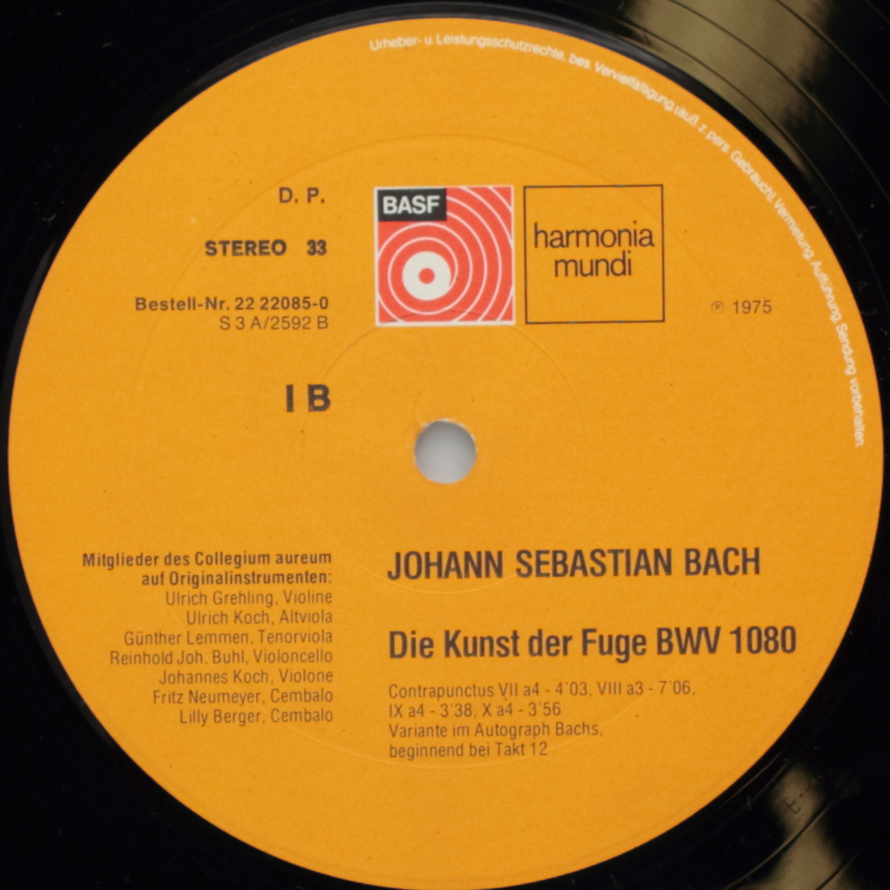 Bach: Die Kunste der Fuge BWV 1080