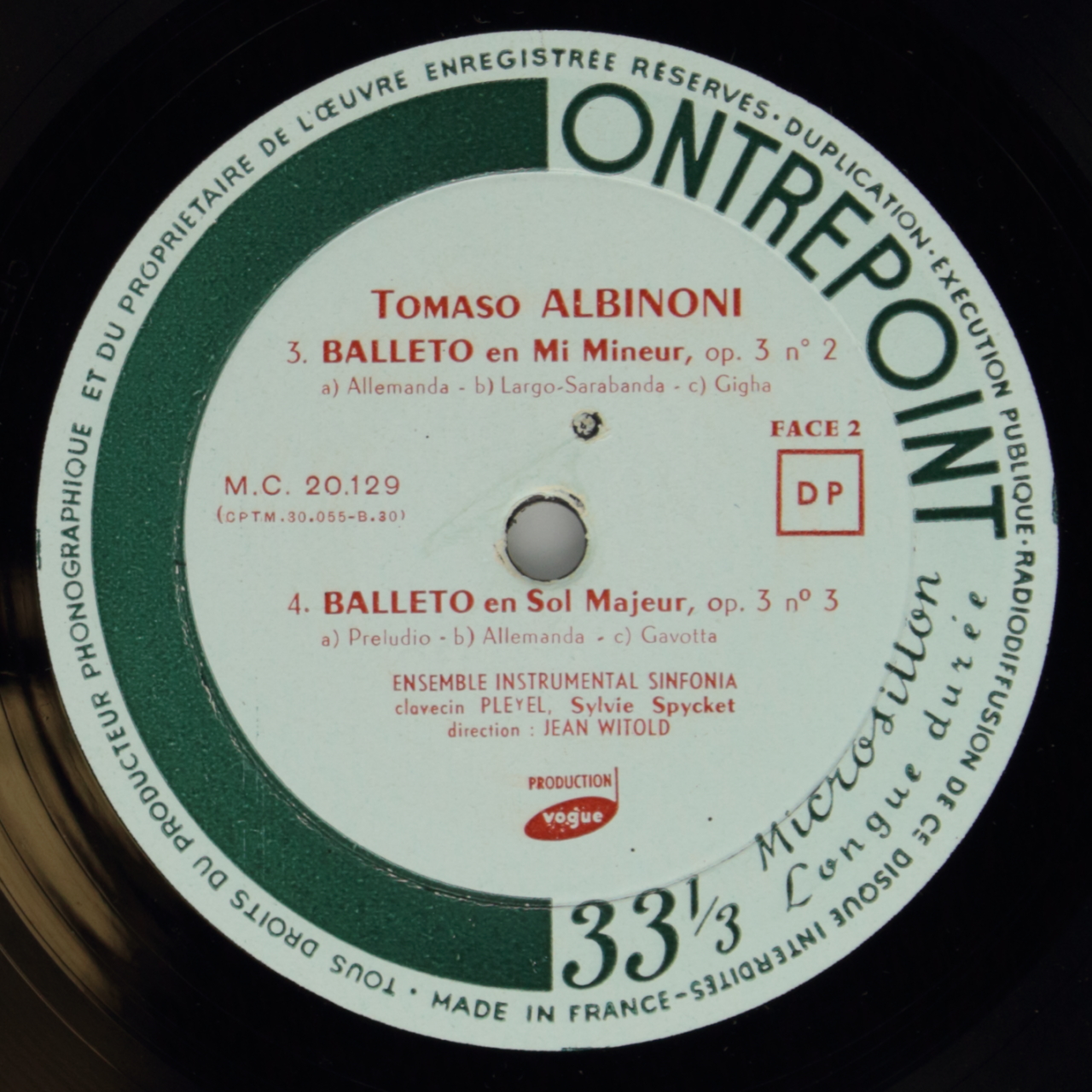 Albinoni: Sinfonia - Sonata a tre en Ut Majeur, Op. 1 Nº 5; Ballet, Op. 3 en Ut Majeur Nº 1; Balle
