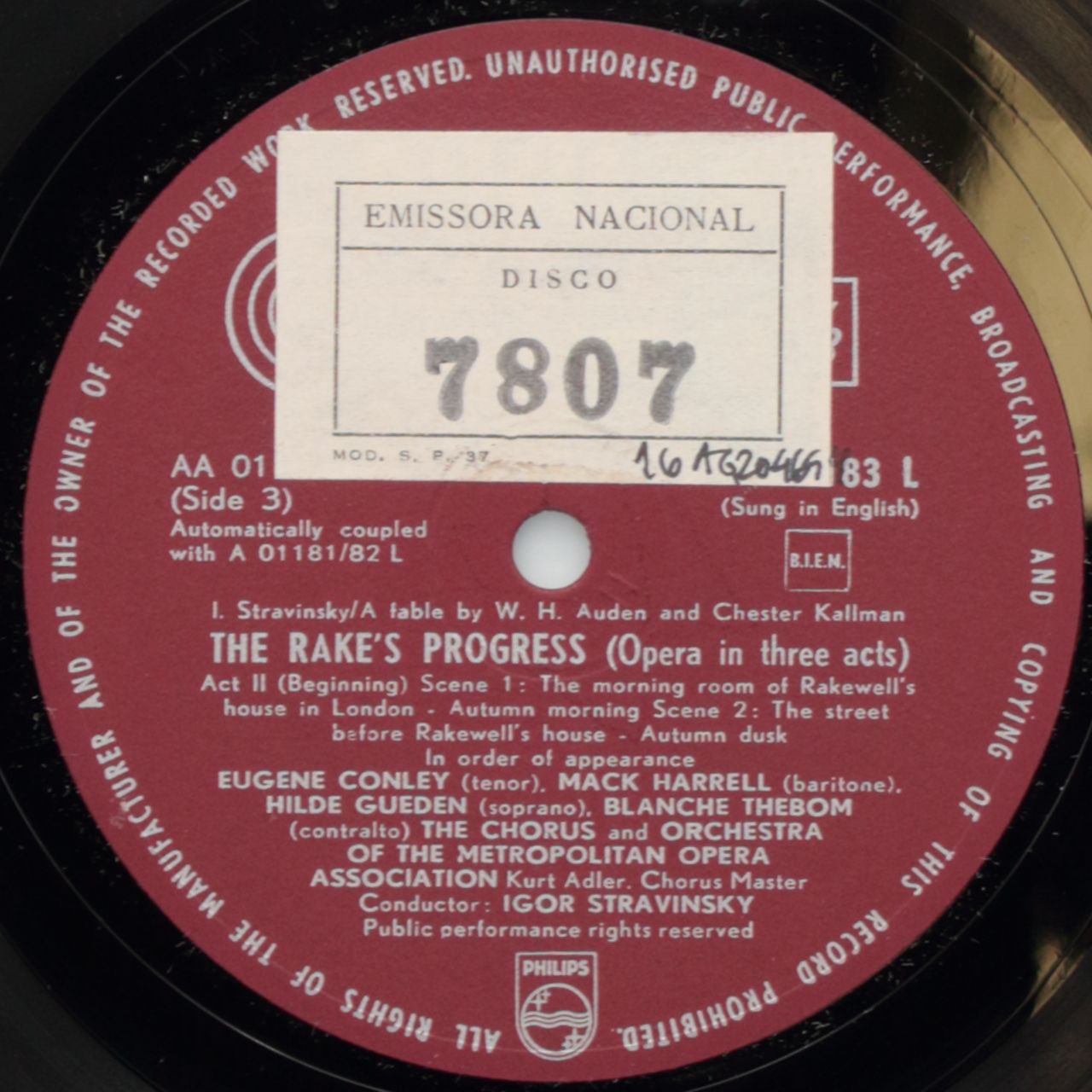 Stravinsky: The Rakes Progress