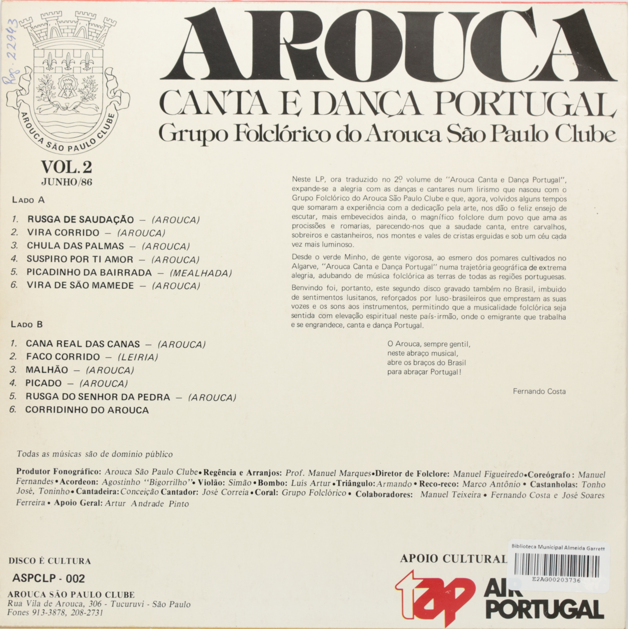 Arouca, Canta e dança Portugal Volume 2