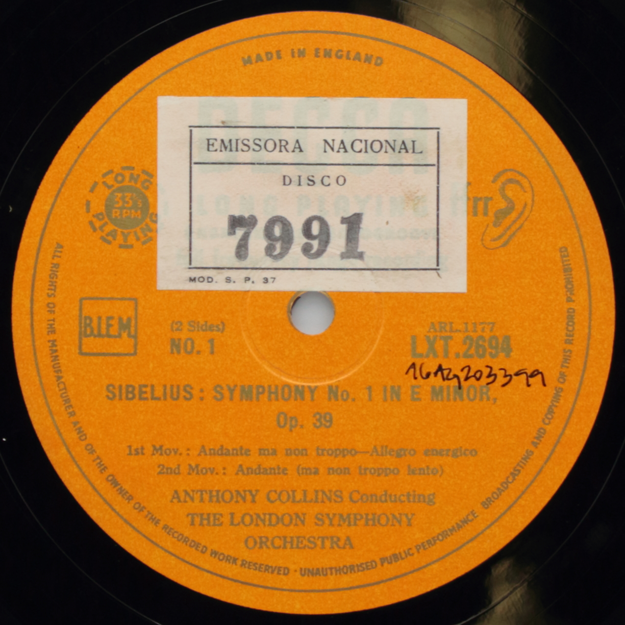 Sibelius: Symphony Nº 1 in E minor, Opus 39