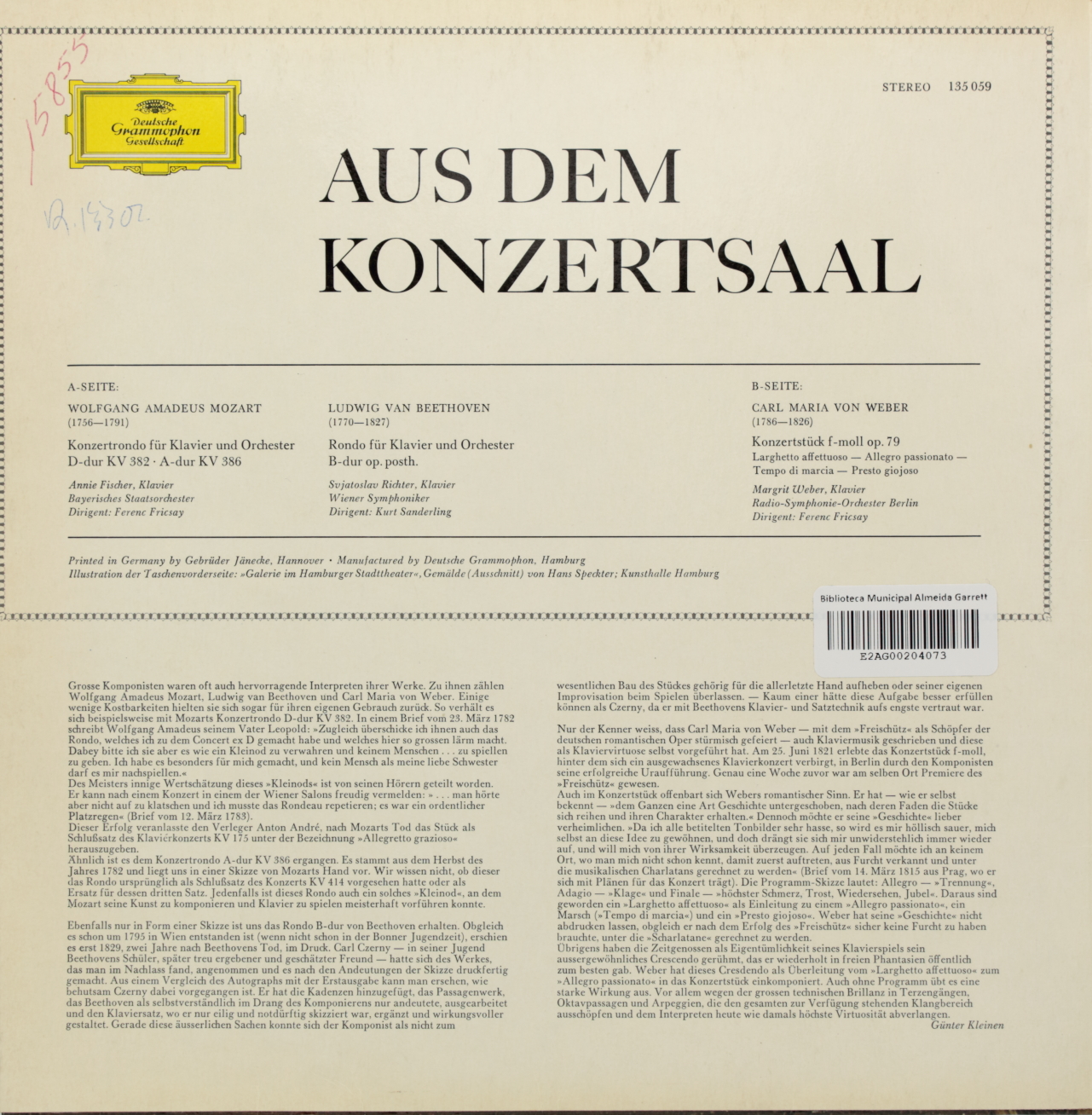 Mozart, Beethoven, Weber: Aus Dem Konzertsaal