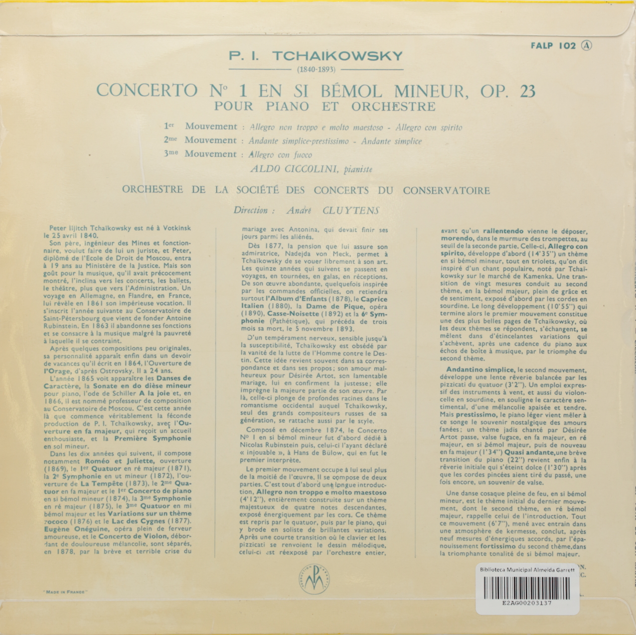 Tchaikovsky: Concerto Nº 1 en Si bèmol mineur op. 23 pour piano et orchestre