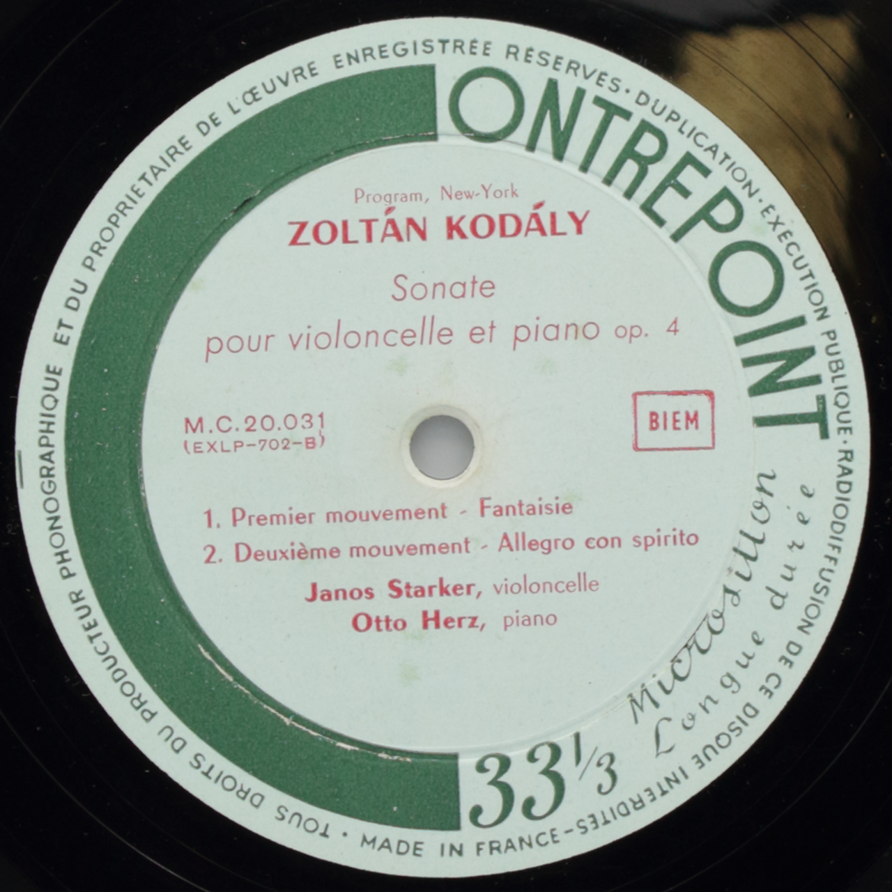 Bartók: Rhapsodie nº 1 pour violoncelle et piano / Weiner: Lakodalmas / Kodály: Sonate pour violo