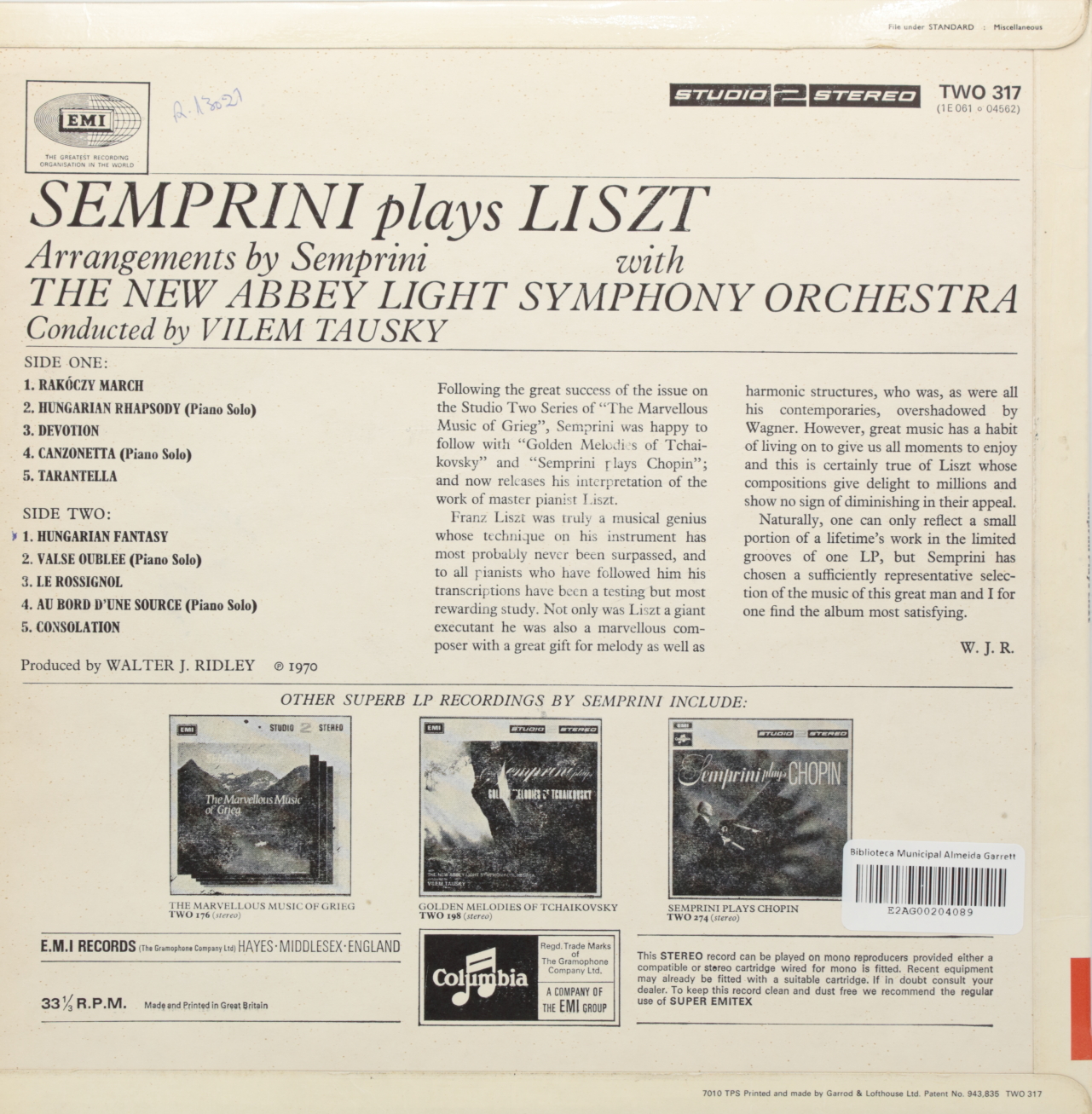 Semprini plays Liszt