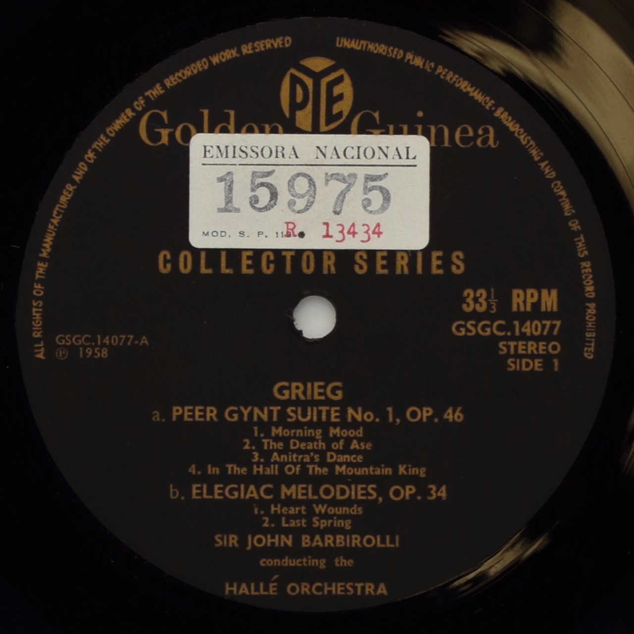 Grieg: Peer Gynt Suite No. 1, Op. 46; Elegiac Melodies, Op. 34; Symphonic Dances, Op. 64