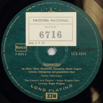 Villa-Lobos: Nonetto (Impressão rápida de todo o Brasil)/Quatuor