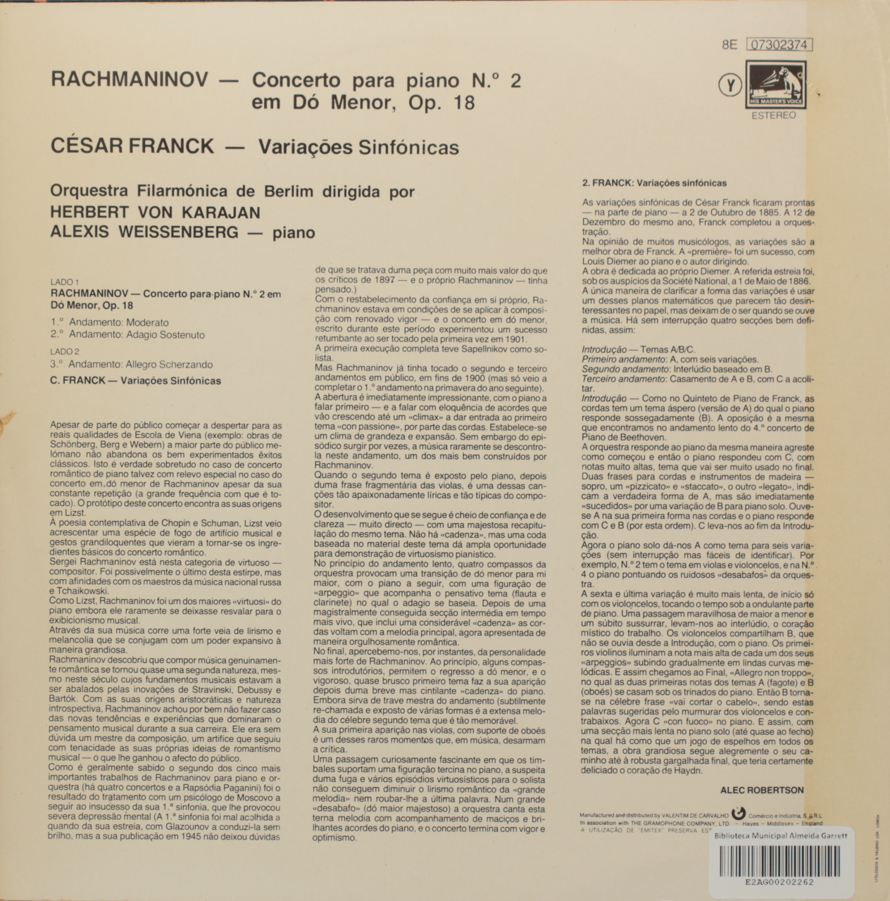 Rachmaninoff: Concerto para Piano nº 2 em Dó menor, Op. 18 / Franck: Variações sinfónicas