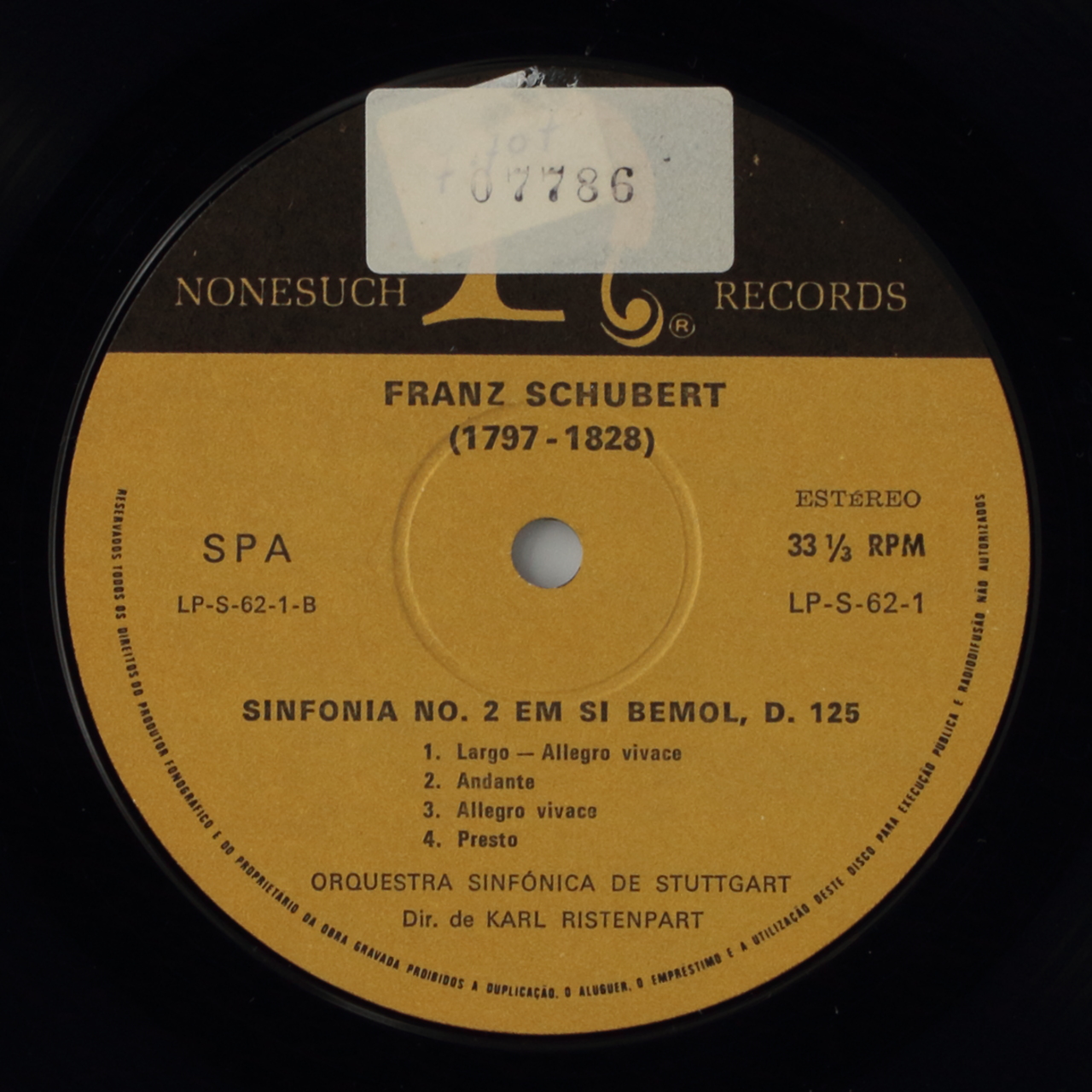 Schubert: Sinfonia Sinfonia Nº 1 em Ré, D. 82; Sinfonia Nº 2 em Si bemol, D. 125