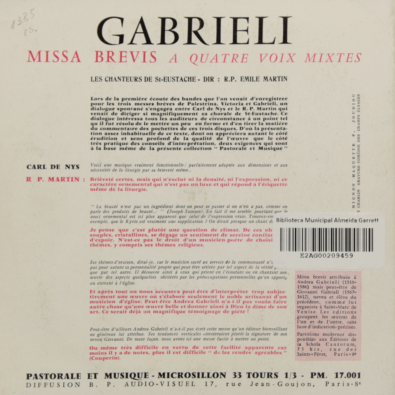Gabrieli: Missa Brevis