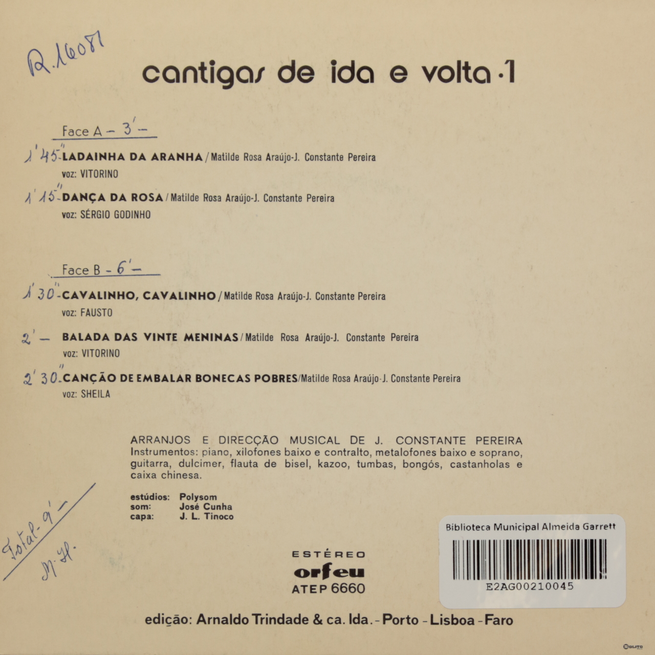 Cantigas de ida e volta 1