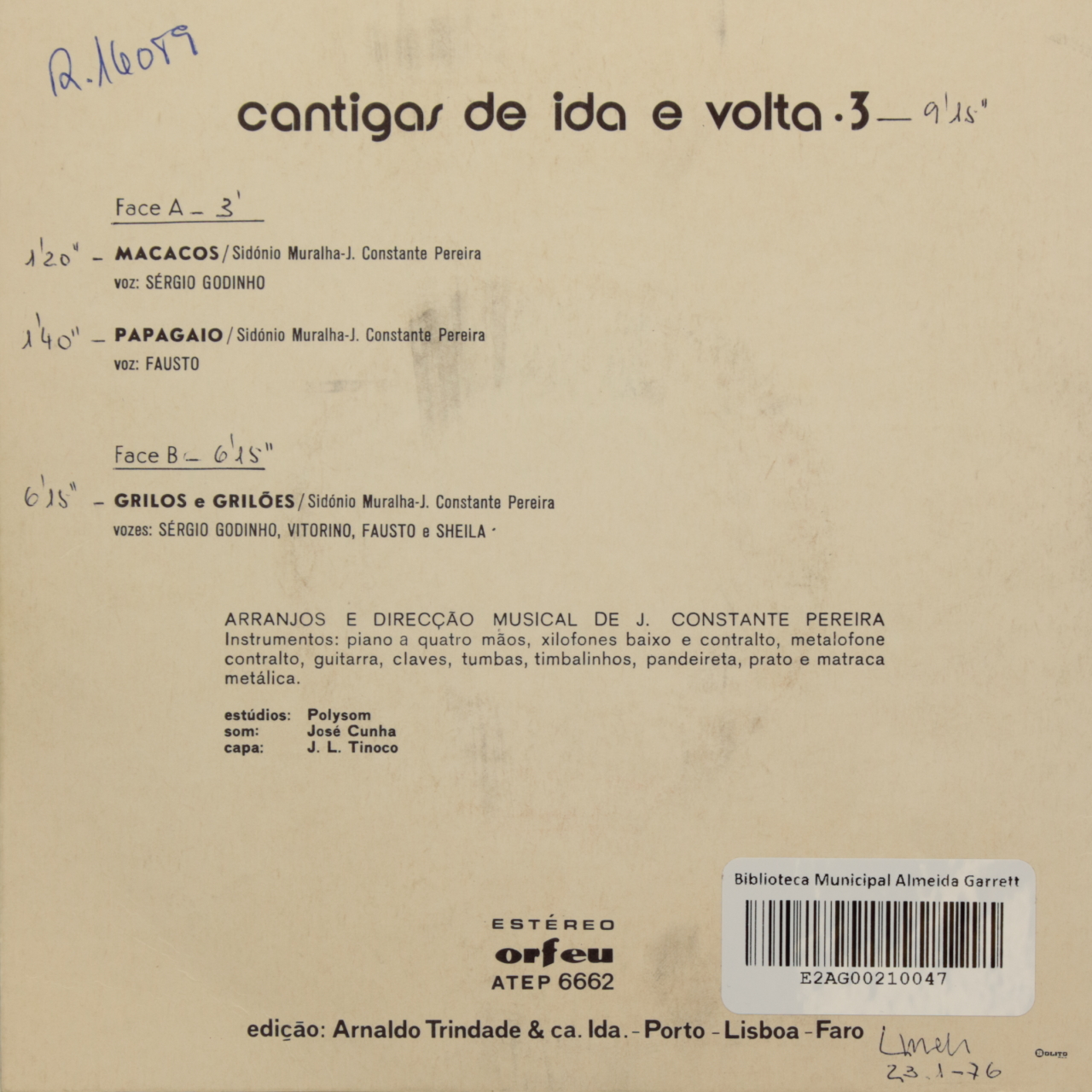 Cantigas de ida e volta 3