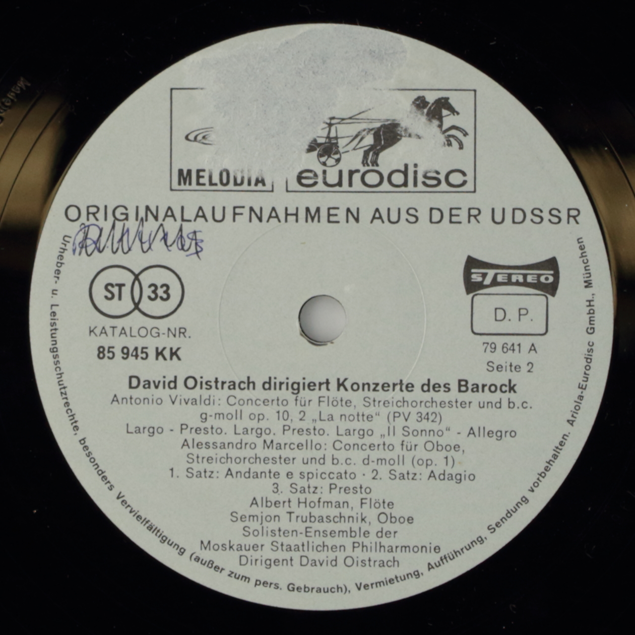 David Oistrach dirigiert Konzerte des Barock