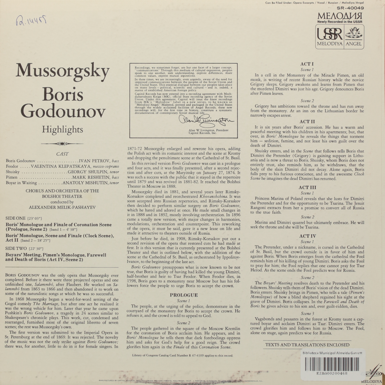 Mussorgsky: Boris Godunov Highlights