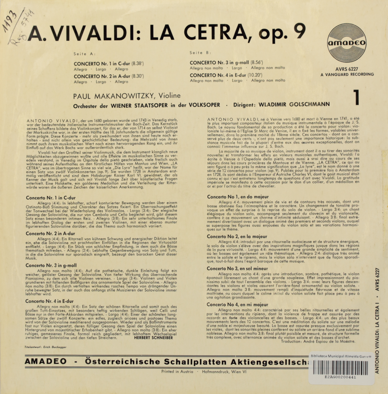 Vivaldi: La Cetra, Op. 9 I