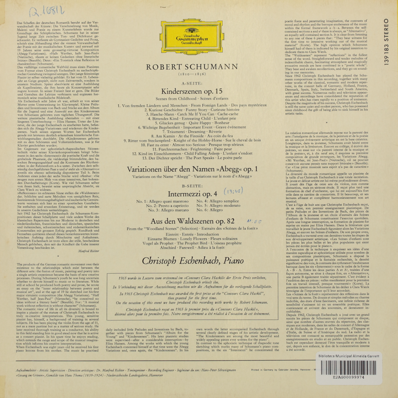 Schumann: Kinderszennen; Abegg-Variationen; Intermezzo; Waldszenen