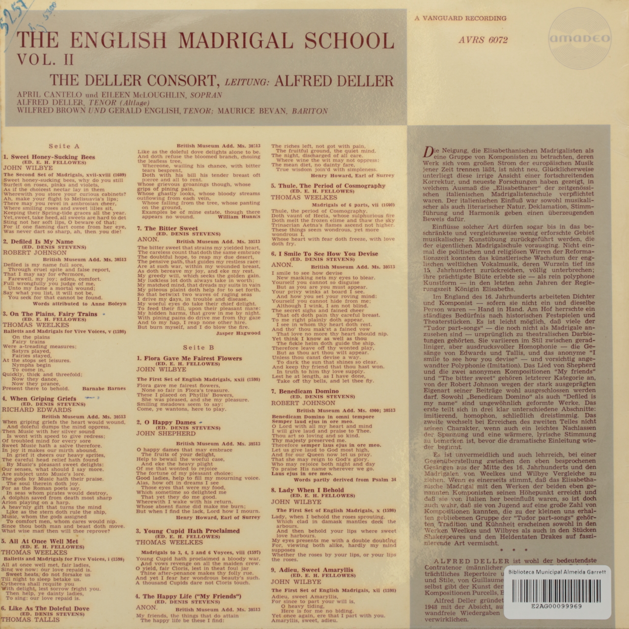 The English Madrigal School Vol. II