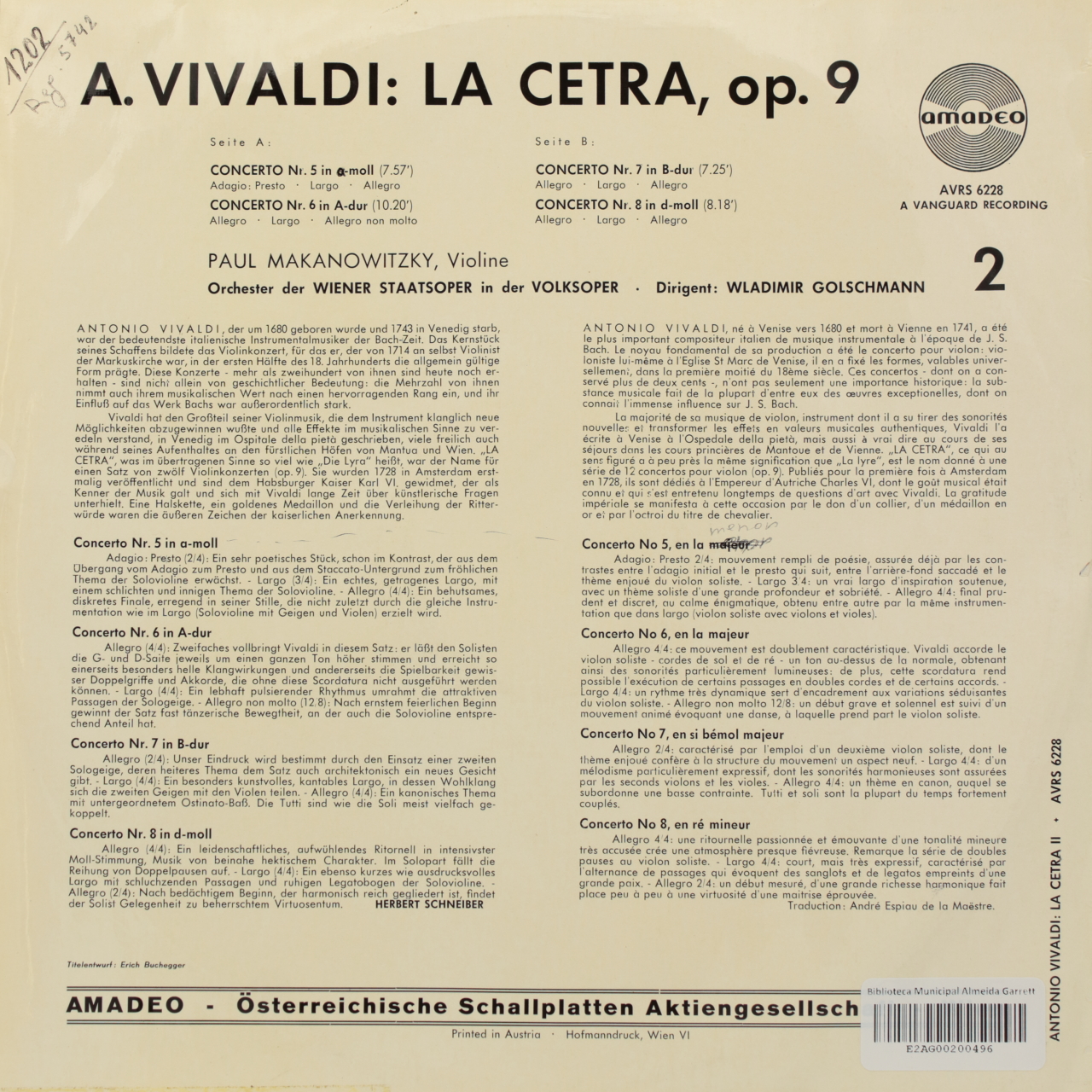 Vivaldi: La Cetra, Op. 9 II