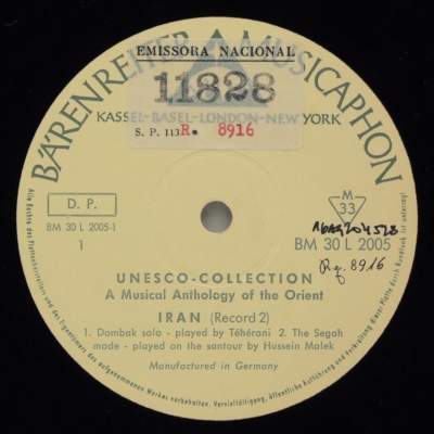 A Musical Anthology of the Orient - Iran (Record 2)