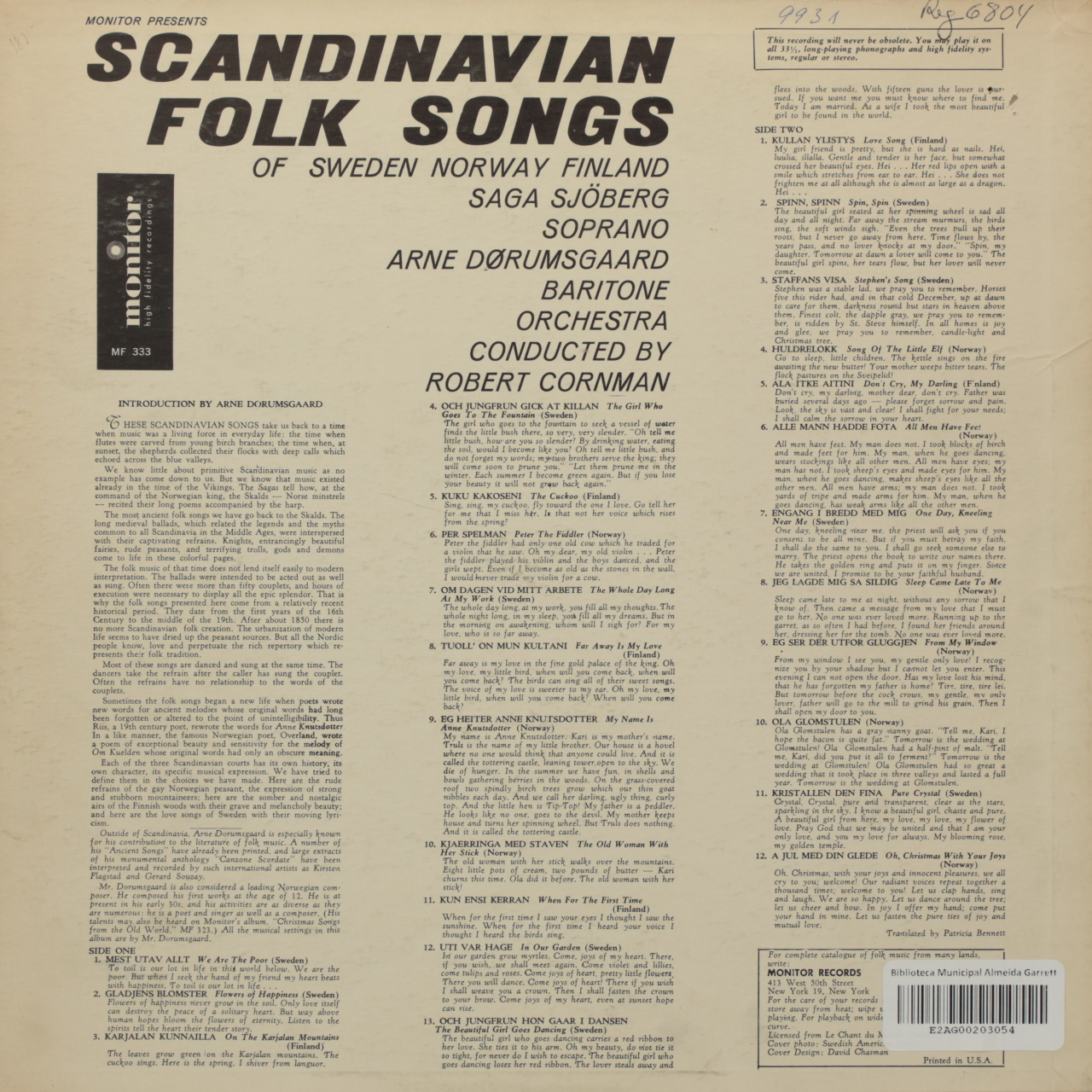 Scandinavian Folk Songs - Music of Sweden, Norway and Finland