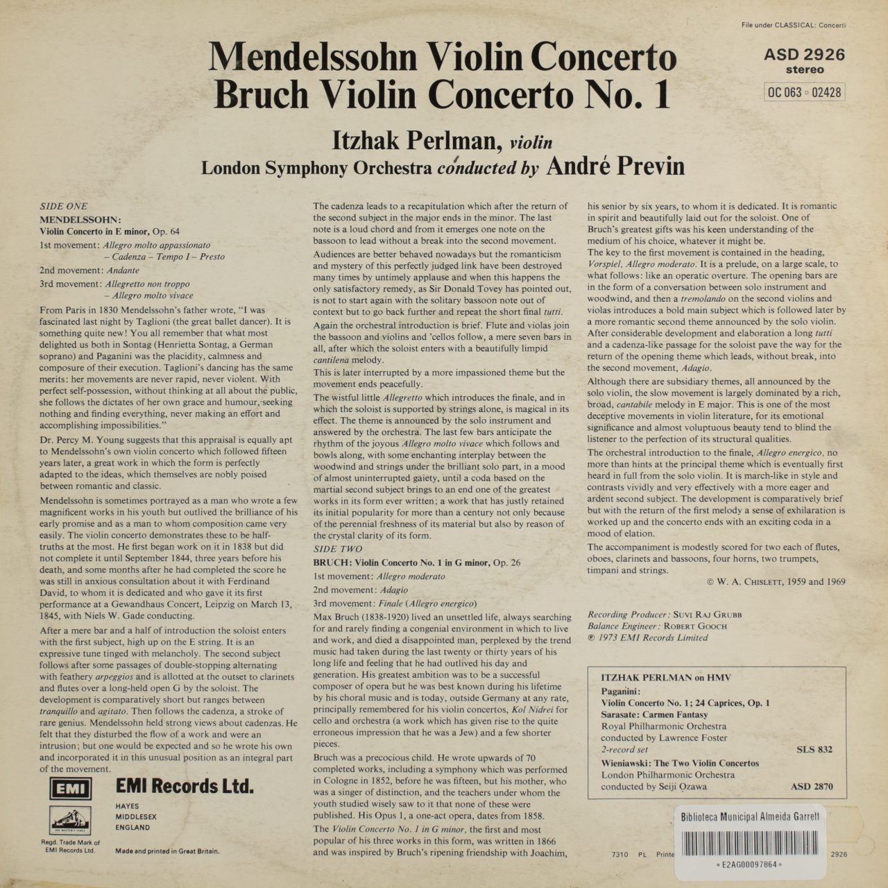 Mendelssohn: Violin Concerto / Bruch: Violin Concerto No. 1