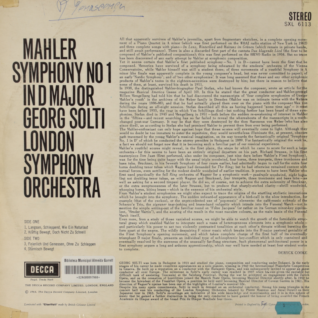 Mahler: Symphony Nº 1