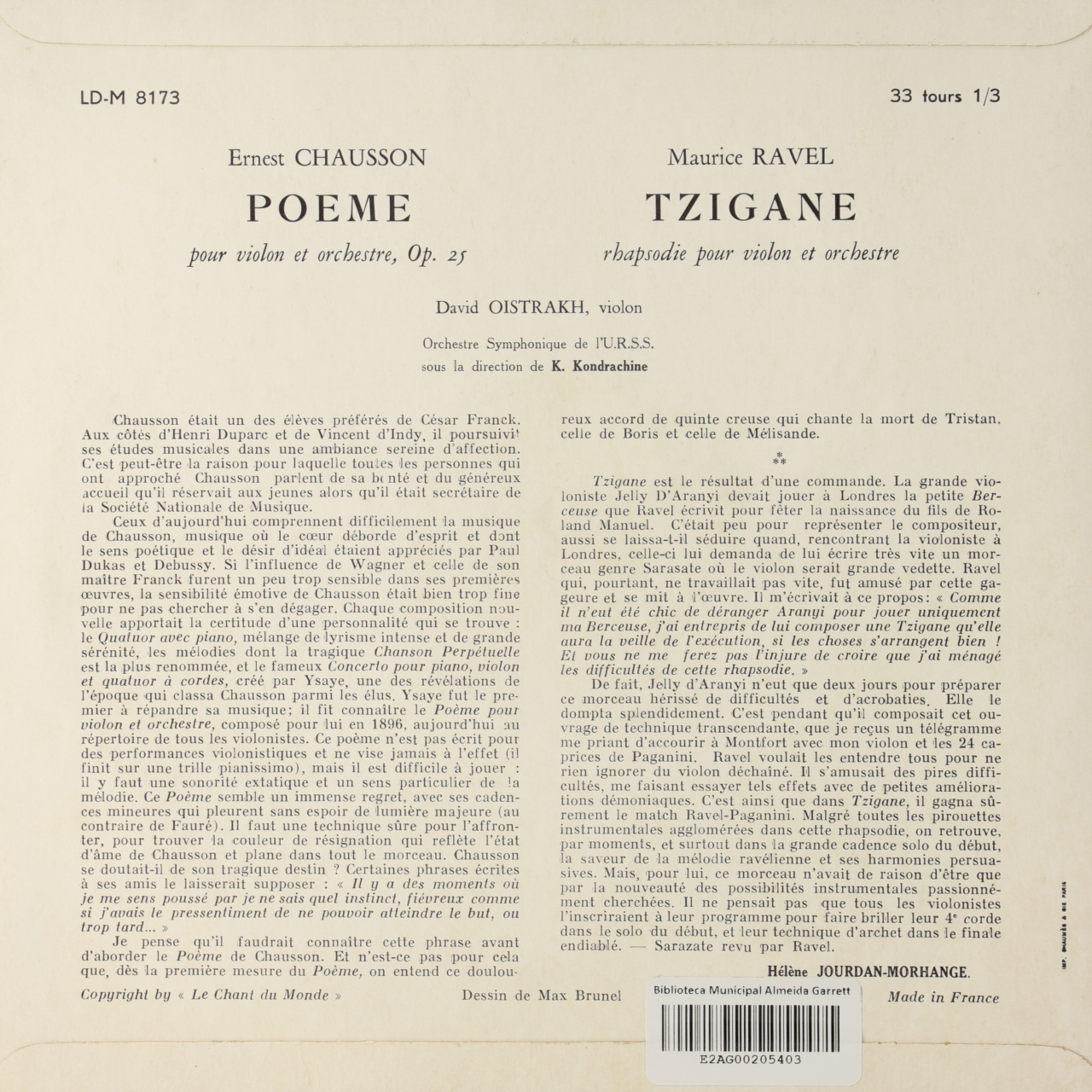 Chausson: Poème / Ravel: Tzigane