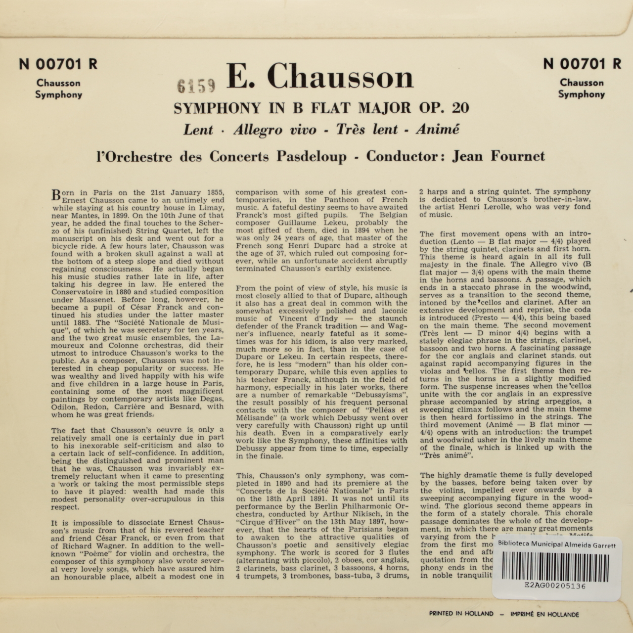Chausson: Symphony in B Flat Major Opus 20