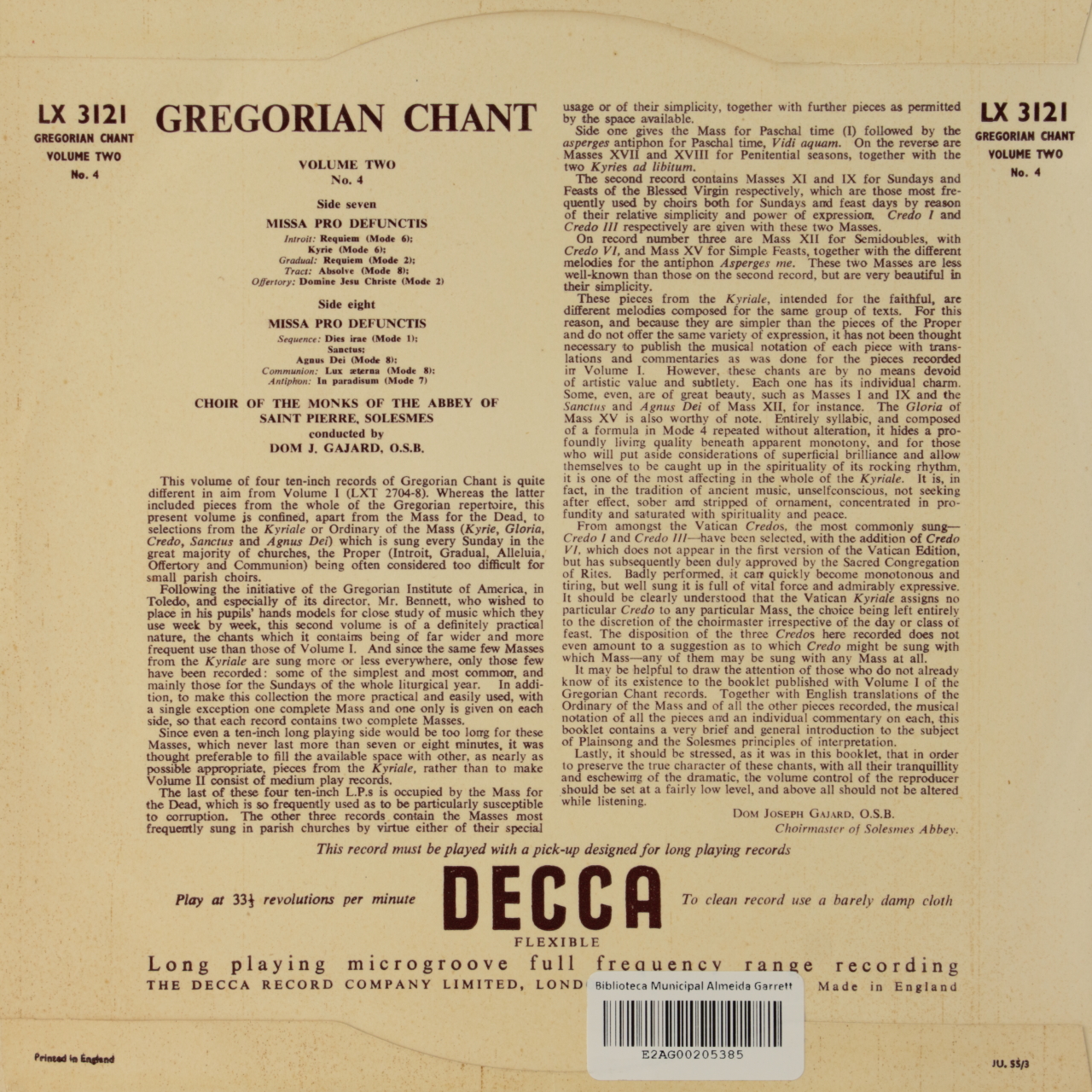 Gregorian Chant Volume 2 No. 4