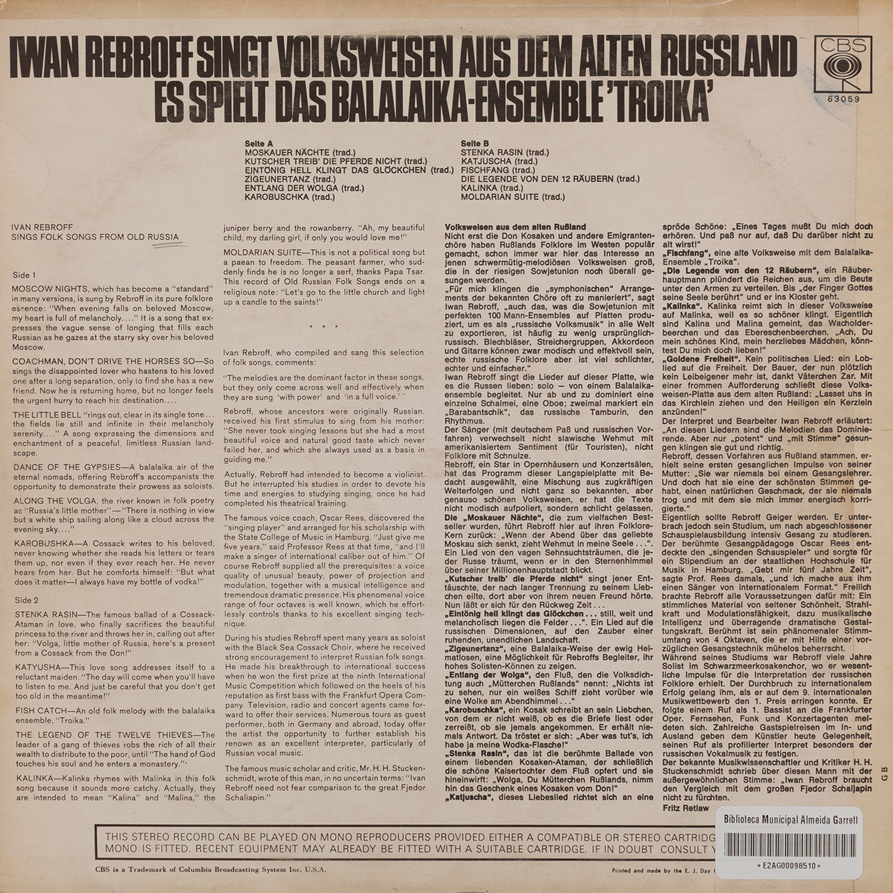 Folk Songs from Old Russia