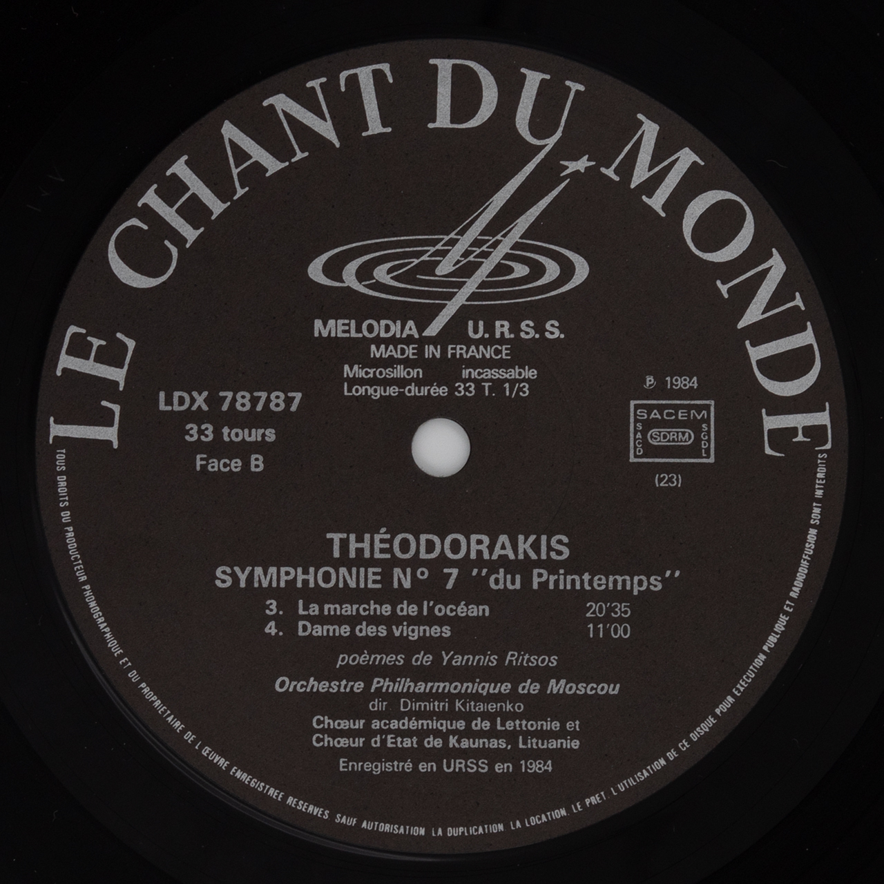 Theodorakis: Symphonie nº 7 du Printemps
