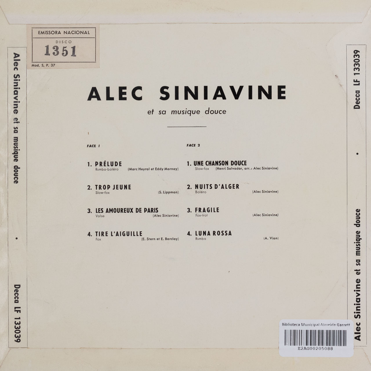 Alec Siniavine et sa musique douce